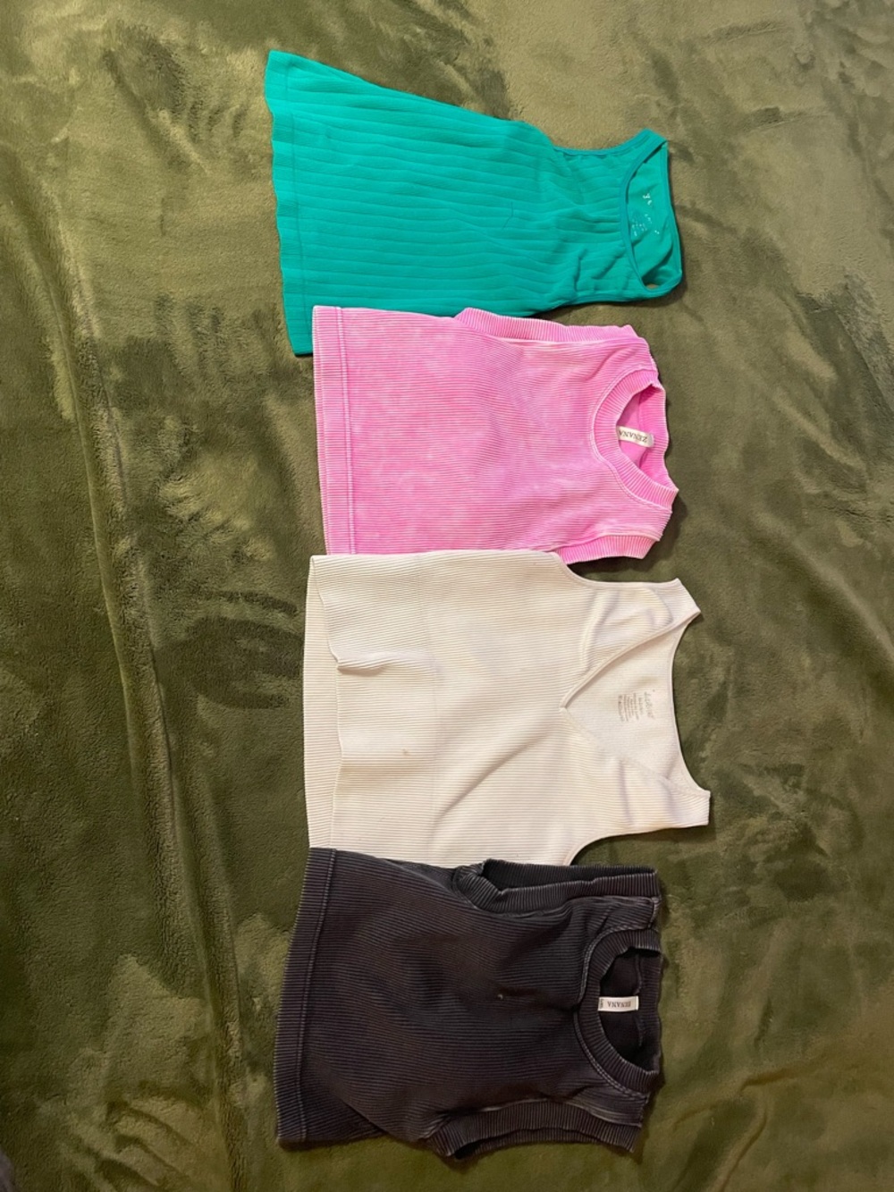 eye candy Ribbed Tank Tops - Teal, Pink, CSS Cream, Black